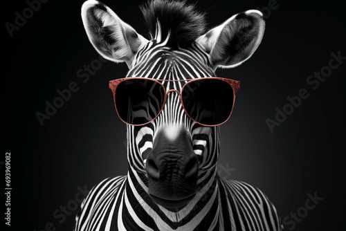 Zebra with funky glasses.