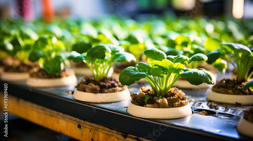 Hydroponic Lettuce Growing in a High-Tech Indoor Farm, An Example of Modern Sustainable Agriculture photo