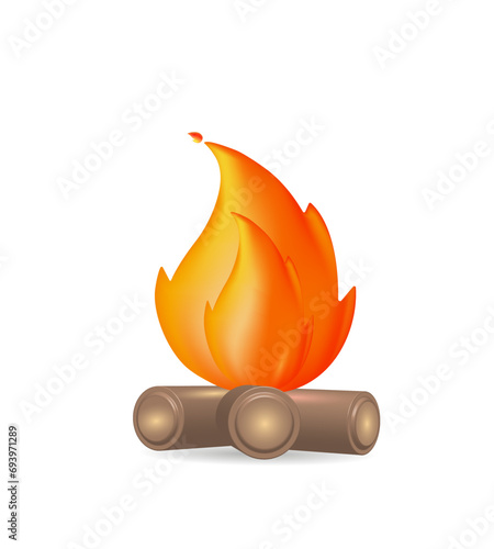 A 3D icon with glowing eyes carved on a white background. 
The fire smiley face, the concept of energy and power.
