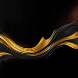 Abstract background with gold and black waves