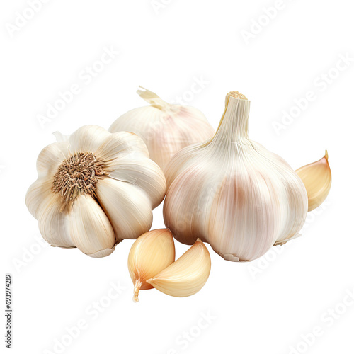 Isolated Garlic with Transparent Background