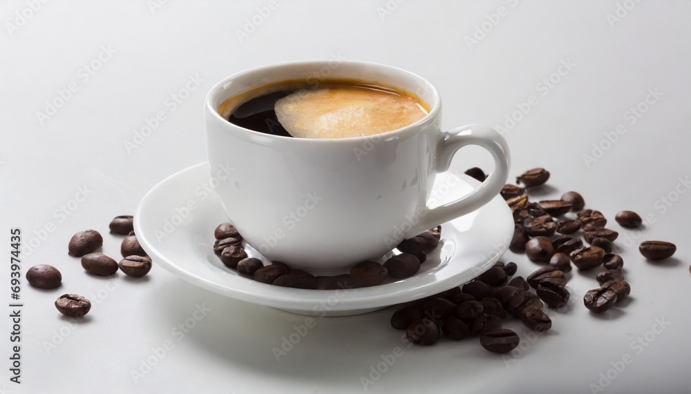 Fototapeta premium Cup of coffee over white background