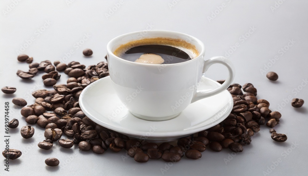 Cup of coffee over white background
Cup of coffee over white background