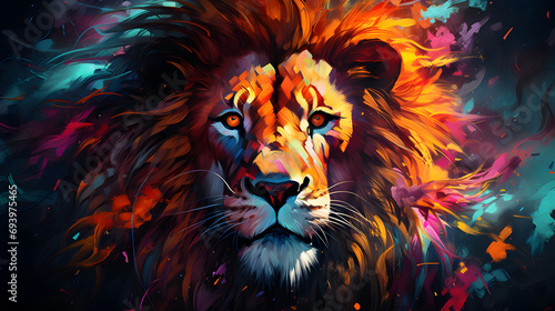 lion animal artistic abstract background