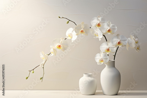 Blossom orchid blooming background beauty white flowers plant decorate background nature interior