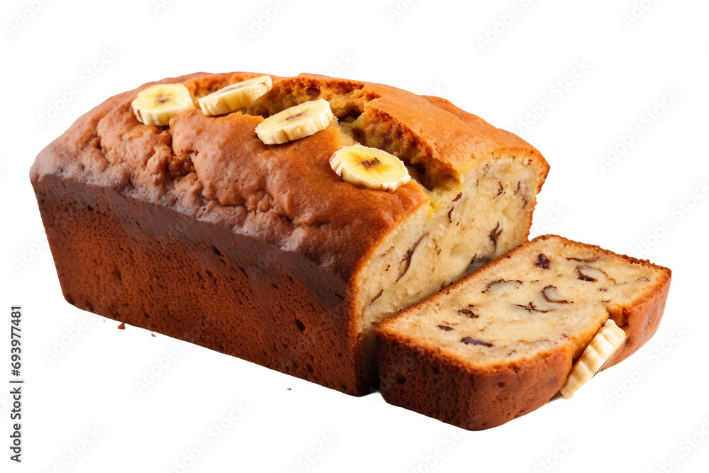  Banana Bread isolated on transparent background