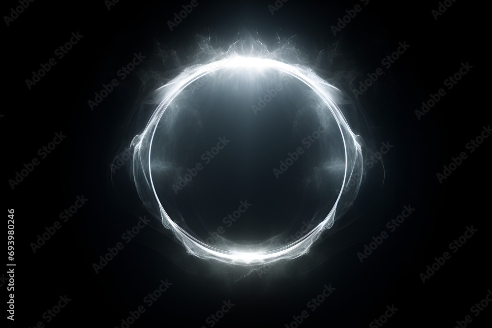 Obraz premium Ethereal White Glowing Ring on Black