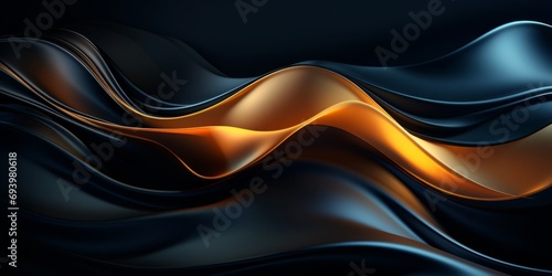 Abstract navy blue and gold background, AI generated