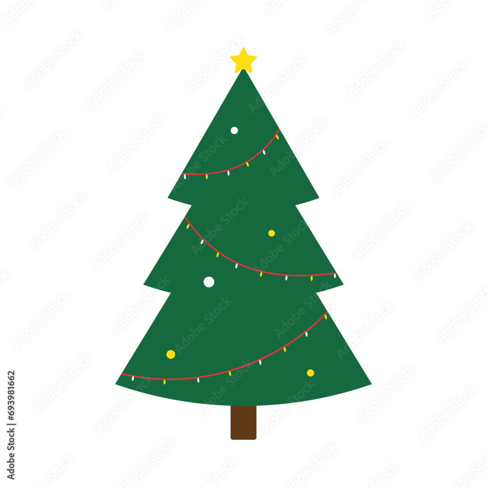 Green christmas tree isolated on white Background. vector illustration Green christmas tree isolated on white Background. vector illustration