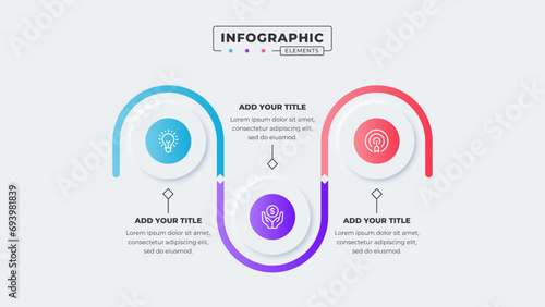 Vector process infographic design template with 3 steps or options