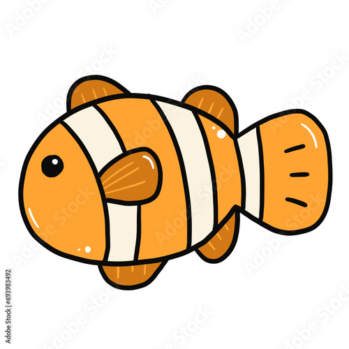Obraz na płótnie Cartoon fish orange