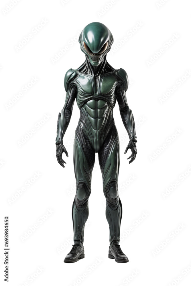 photo of a muscular and powerful alien - isolated on transparent background