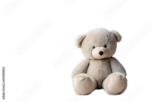 Cozy Companionship Minimal Plush Teddy isolated on transparent background