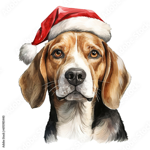 Beagle wearing a santa hat © KidsStation