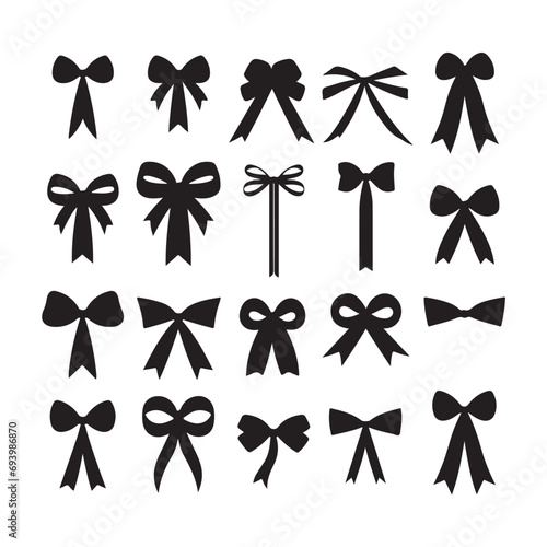 A black silhouette Cancer symbols set
