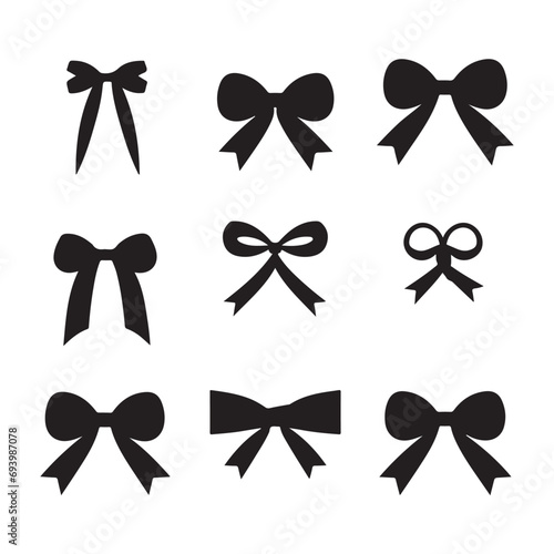 A black silhouette Cancer symbols set
