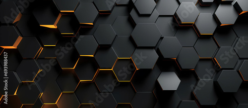 Modern Black Hexagonal Pattern