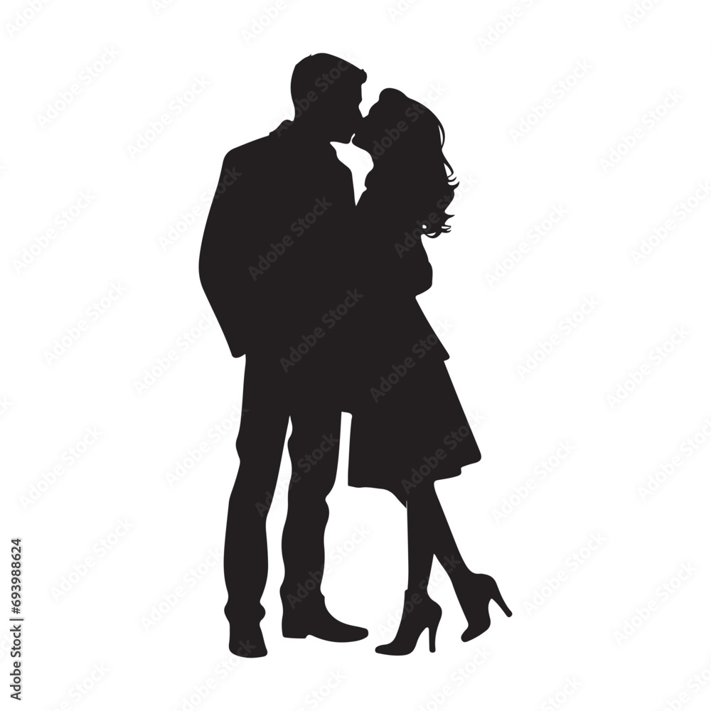 A black silhouette Couple set
