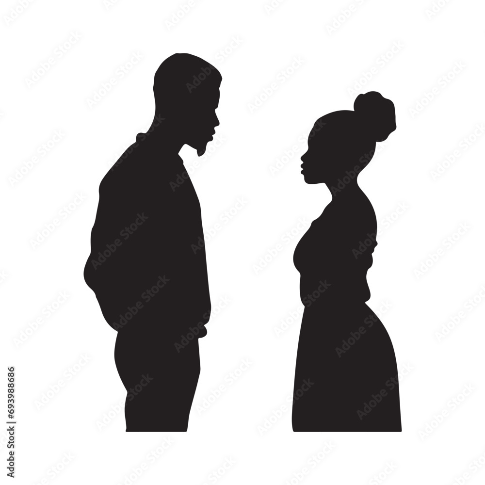 A black silhouette Couple set
