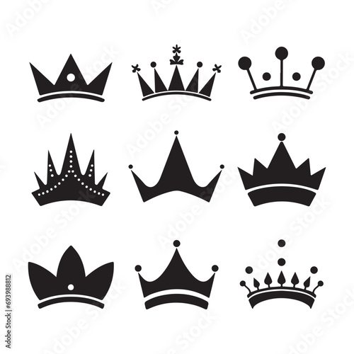 A black silhouette Crown set 