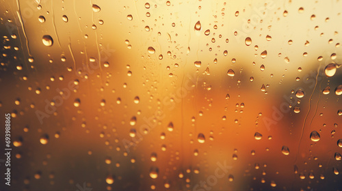 Close-Up of Raindrops on Window Glass - Beautiful Water Droplets in Macro  Capturing the Freshness and Purity of Nature on a Rainy Day.