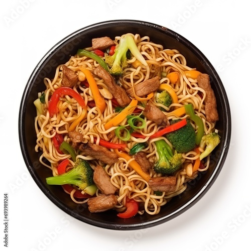 Stir-Fried Noodles with Vegetables and Chicken