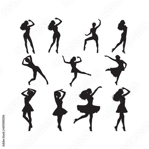 A black silhouette Dancer set 