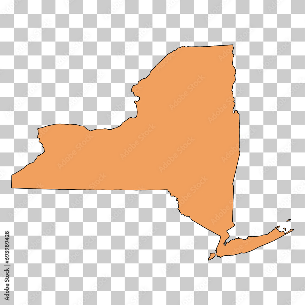 New york map shape, united states of america. Flat concept icon symbol vector illustration - obrazy, fototapety, plakaty 