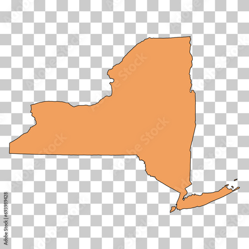 New york map shape, united states of america. Flat concept icon symbol vector illustration