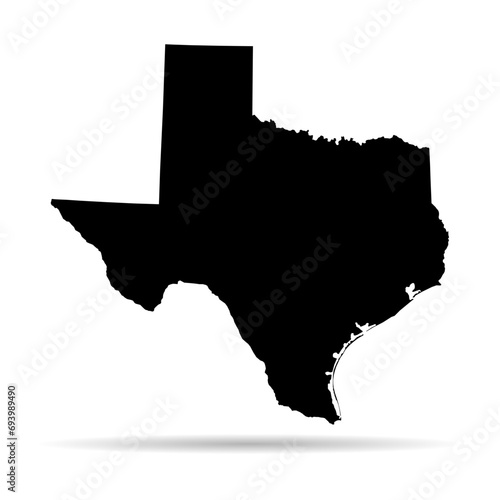 Texas map shape, united states of america. Flat concept icon symbol vector illustration