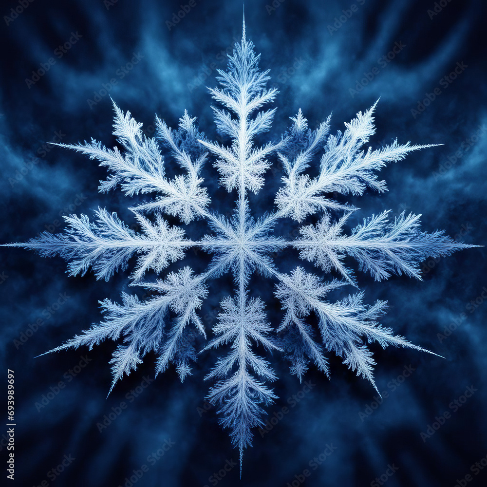 Fractal blue snowflake. Fractal blue snowflake.
