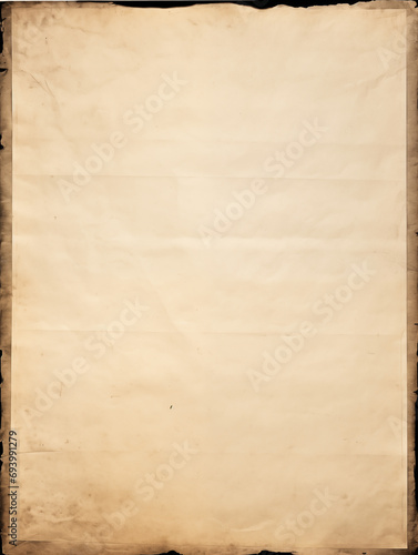 Antique Parchment Paper Texture with Ornate Borders
