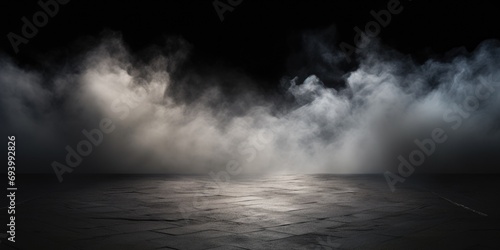 A dark room with smoke coming out of it. This image can be used to depict mystery, danger, or suspense