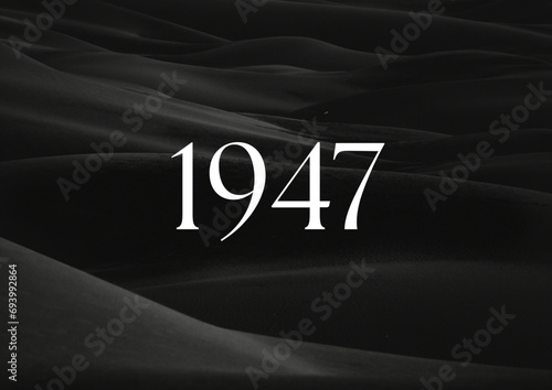 Vintage 1947 birthday, Made in 1947 Limited Edition, born in 1947 birthday design. 3d rendering flip board year 1947.