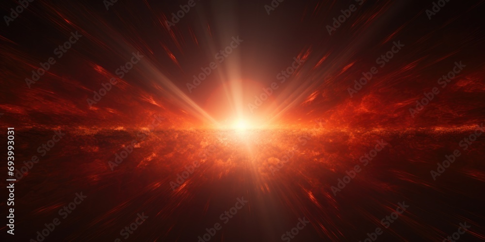 A bright red light shining in the dark. This image can be used to create a mysterious and captivating atmosphere A bright red light shining in the dark. This image can be used to create a mysterious and captivating atmosphere