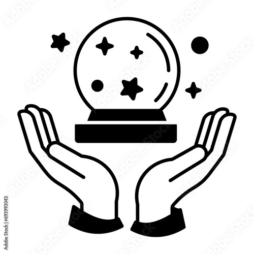 Check out this linear icon of fortune telling 