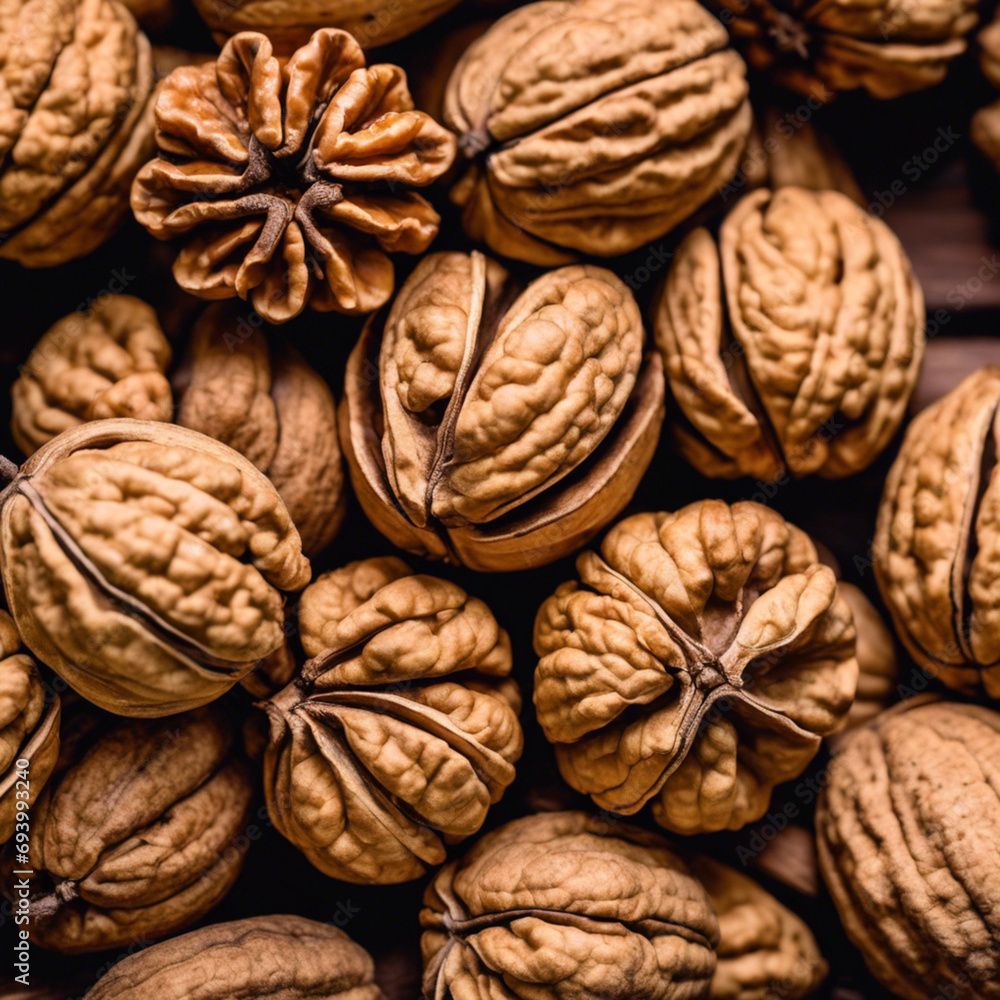 Autumn's Nutty Delight A Walnut Close Up Autumn's Nutty Delight A Walnut Close Up