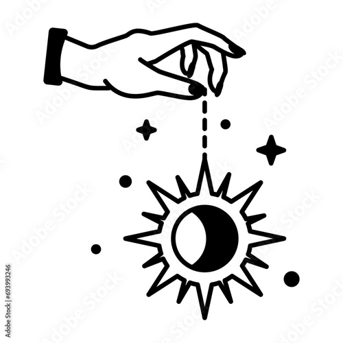 Check out this linear icon of fortune telling 