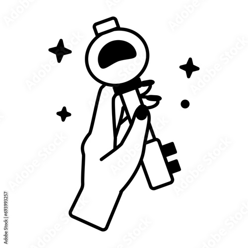 Handy line style icon of palm reading 