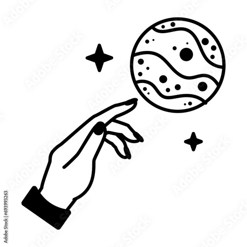 Check out this linear icon of fortune telling 