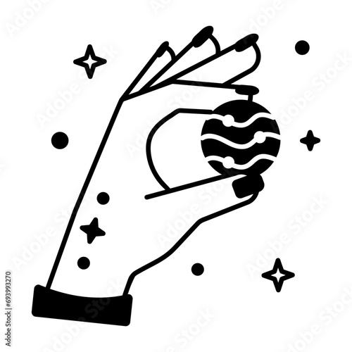 Handy line style icon of palm reading 