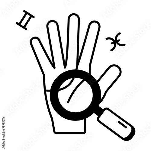 Handy line style icon of palm reading 