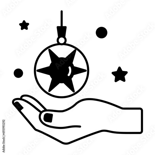 Handy line style icon of palm reading 
