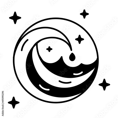 Check out this linear icon of fortune telling 