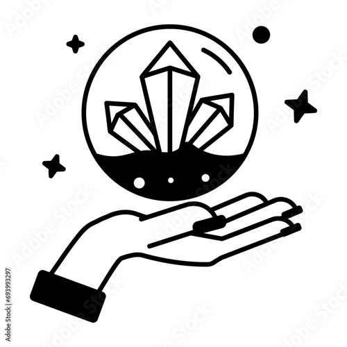 Check out this linear icon of fortune telling 