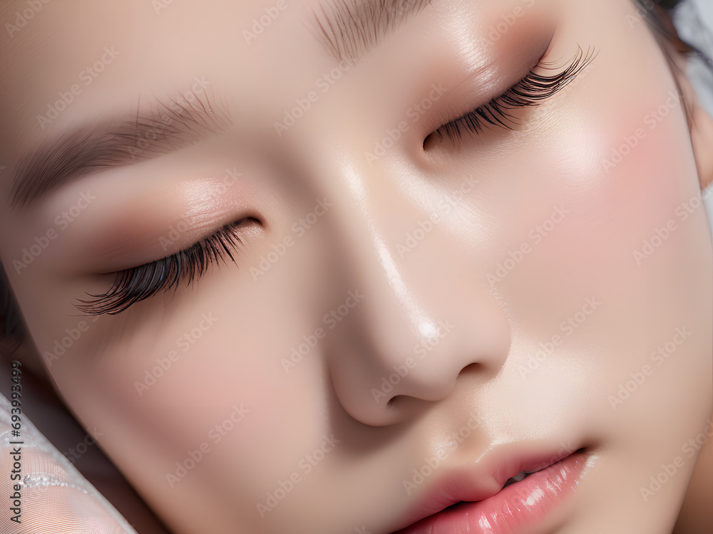 Naklejka premium 女性の顔のアップ 美容のイメージ
