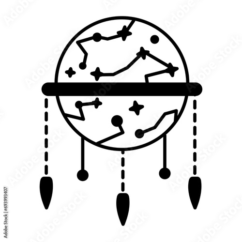 Check out this linear icon of fortune telling 