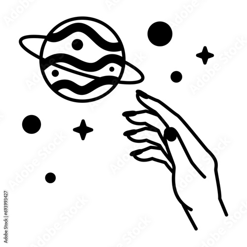 Check out this linear icon of fortune telling 