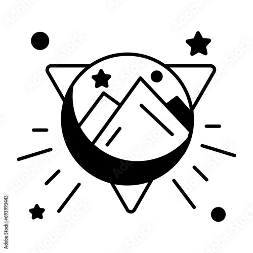 Check out this linear icon of fortune telling 