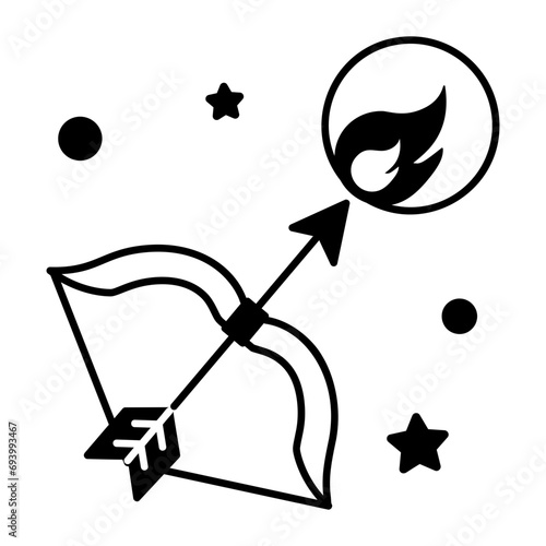 Here’s a line style icon of sagittarius sign 